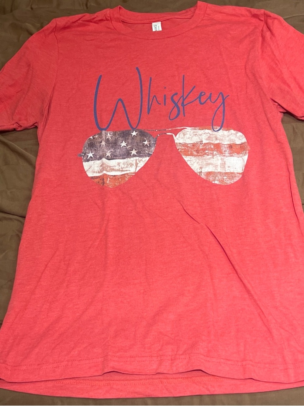 Whiskey Graphic Tee - Coral Red